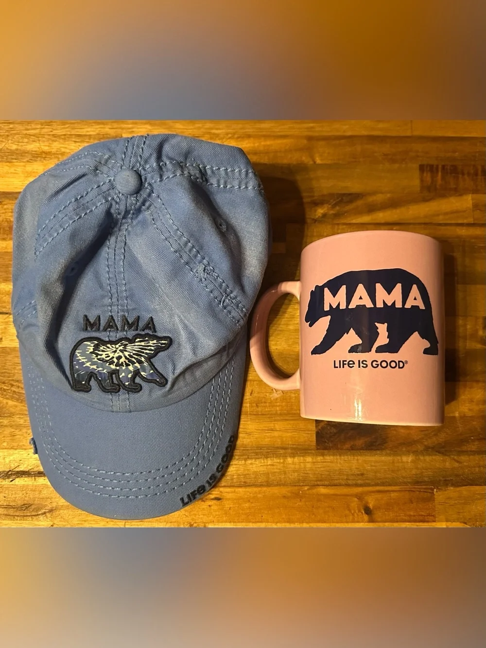 Life Is Good Mama Bear Baseball Hat & Life is Good Mama Bear Mug set